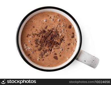 Cup of hot chocolate isolated on white background. Cup of hot chocolate 