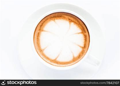 cup of hot mocha isolated on white background