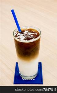 Cup of iced cafe latte coffee
