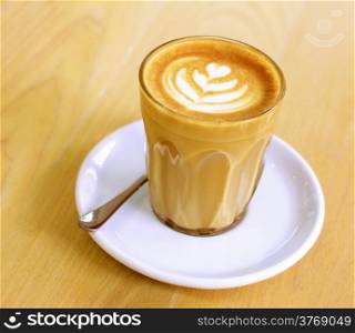 Cup of latte or cappuccino coffee