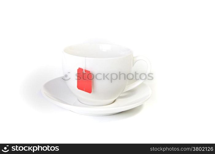 Cup of Tea. Cup of tea With a red Lable