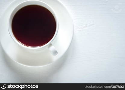 Cup of tea on the white background