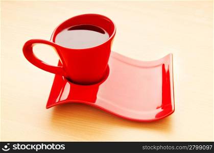 Cup of tea on the wooden background