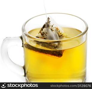 Cup Of Water With A Tea Bag