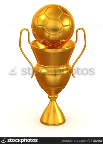 Cup with ball. 3d