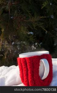 Cup with hot drink