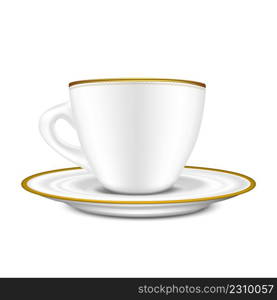 Cup with saucer illustration isolated on white background.. Cup with saucer illustration isolated on white background