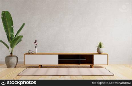Cupboard on the middle of modern living room background. Interior and Architecture concept. 3D illustration rendering