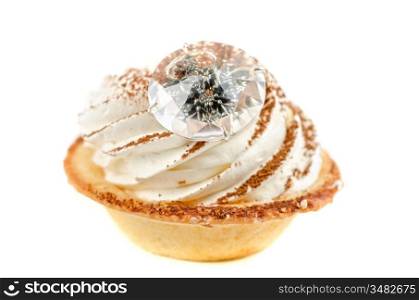 cupcake and bijouterie on a white background