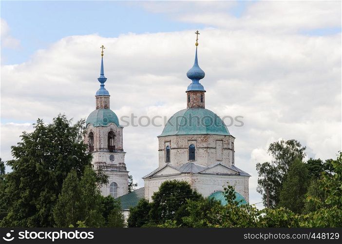 Cupola of Vvedensky temple (1799-1819) in Florischi village, Vladimir region, Russia