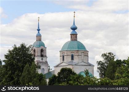 Cupola of Vvedensky temple (1799-1819) in Florischi village, Vladimir region, Russia