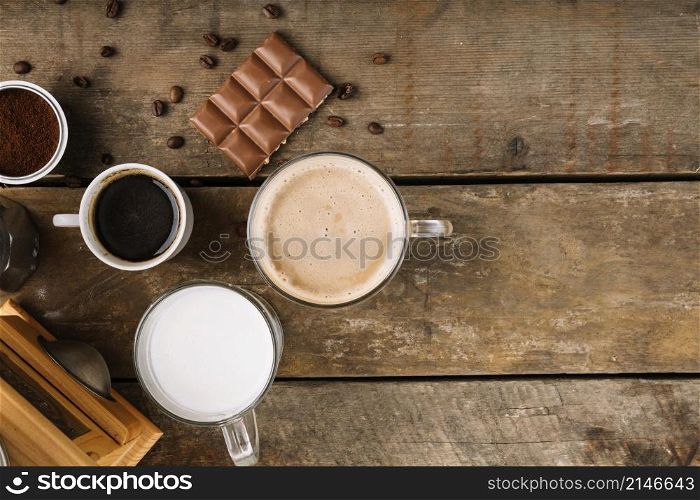 cups coffee chocolate