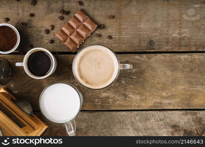 cups coffee chocolate