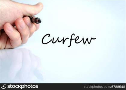 Curfew text concept isolated over white background
