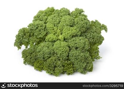 Curly kale on white background