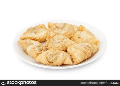 curry puff isolated on white background with path