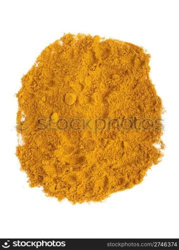 curry spice powder isolated on white background
