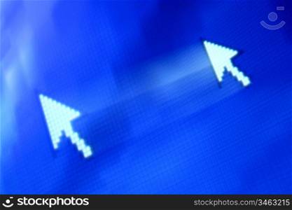 cursor arrow in move abstract background