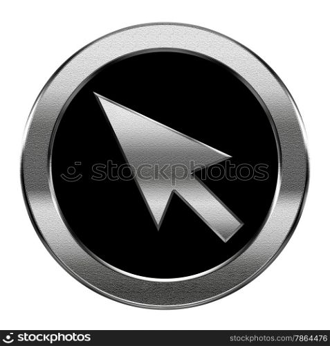 cursor icon silver, isolated on white background