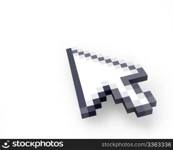 Cursor in perspective isolated on white background