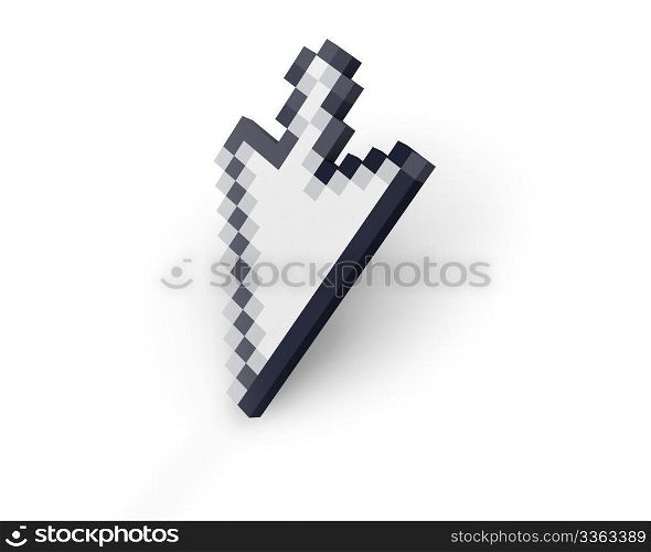 Cursor standing isolated on white background