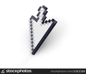 Cursor standing isolated on white background