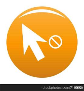 Cursor stop icon. Simple illustration of cursor stop vector icon for any design orange. Cursor stop icon vector orange