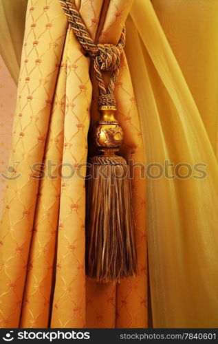 curtain with an ornament in the modern apartment