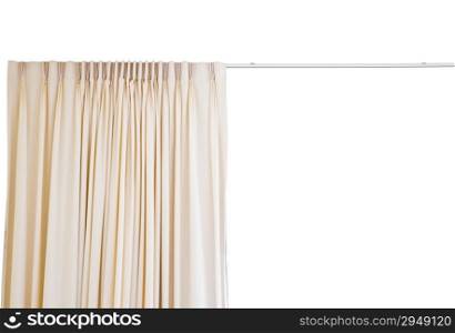 curtain with rail on white background