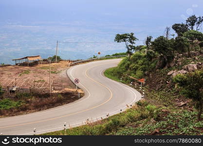 curve asphalt road view