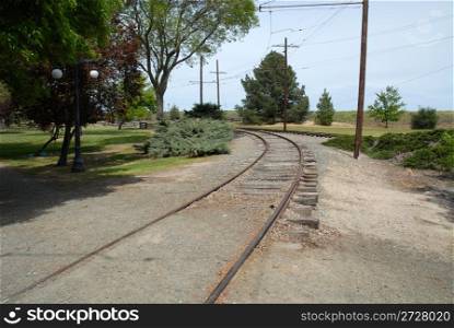 Curve in an electric railway, Suisun, California