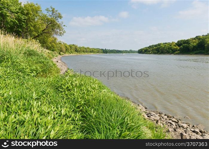 Curve in the Red River near Selkirk, Manitoba, Canada