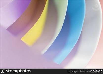 curved bright layers colored papers