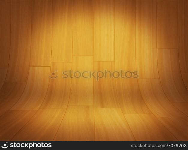 Curved brown wooden background illustration