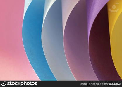 curved layers colored papers