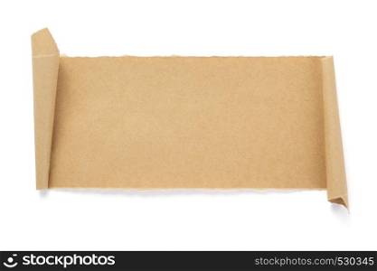curved or scrolled paper isolated at white background