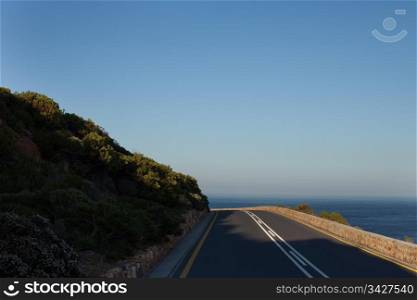 Curving road near the sea, Cape Town, South Africa