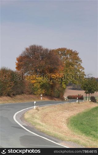 curvy road in autumn. curvy road