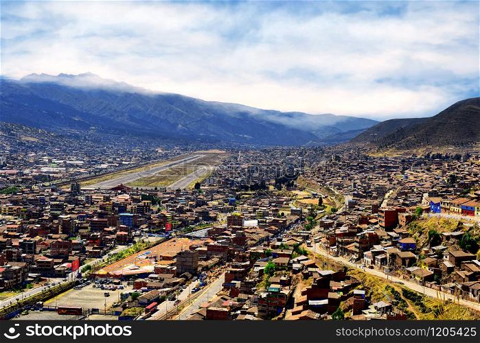 Cusco is a city in southeastern Peru, near the Urubamba Valley of the Andes mountain range.