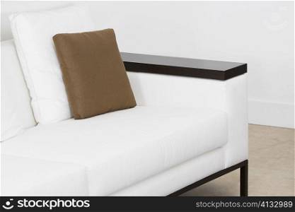 Cushions on a couch in a living room