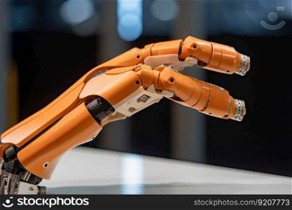 custom robotic hand, equipped with precise and delicate tool for intricate work, created with generative ai. custom robotic hand, equipped with precise and delicate tool for intricate work