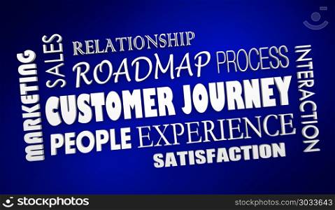 Customer Journey Experience Process Roadmap Word Collage 3d Illustration