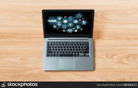 Customer relationship management system on modish computer for CRM business and enterprise. Customer relationship management system on modish computer for CRM business
