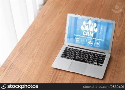 Customer relationship management system on modish computer for CRM business and enterprise. Customer relationship management system on modish computer for CRM business