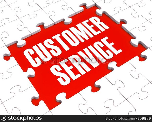 Customer Service Puzzle Showing Support, Assistance And Help