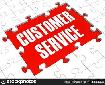 Customer Service Puzzle Showing Support, Assistance And Help