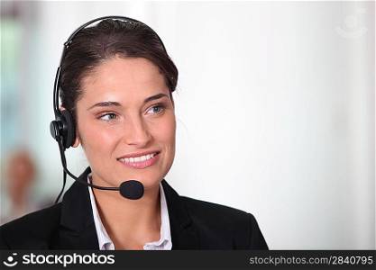Customer service woman smiling