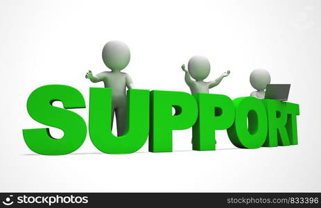 Customer support concept icon means assisting and helping customers. From a helpdesk or helpline - 3d illustration