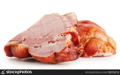 Cut a piece of bacon isolated on a white background