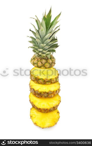 cut ananas isolated on a white